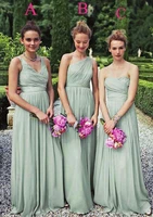 free shipping cheap 2015 custom chiffon mint green bridesmaid dresses different style vestido de madrinha to formal party gown