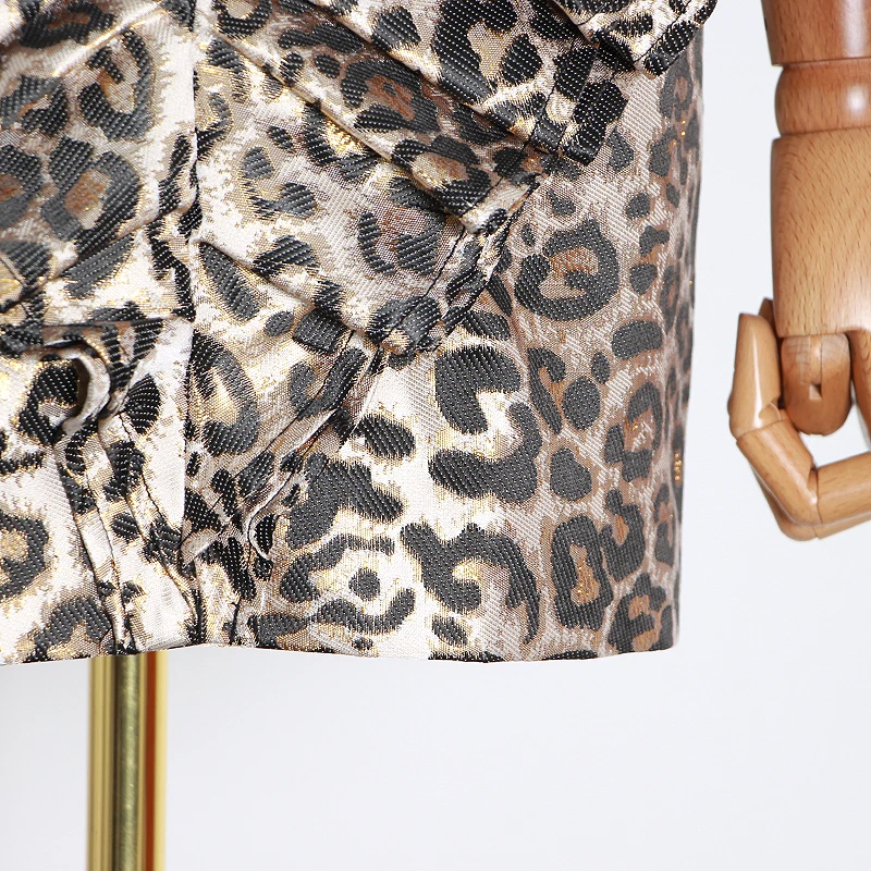 

GALCAUR Sexy Ruffle Leopard Dress Women V Neck Sleeveless Backless Sexy Bodycon Dresses Female 2020 Spring Fashion New Clothes