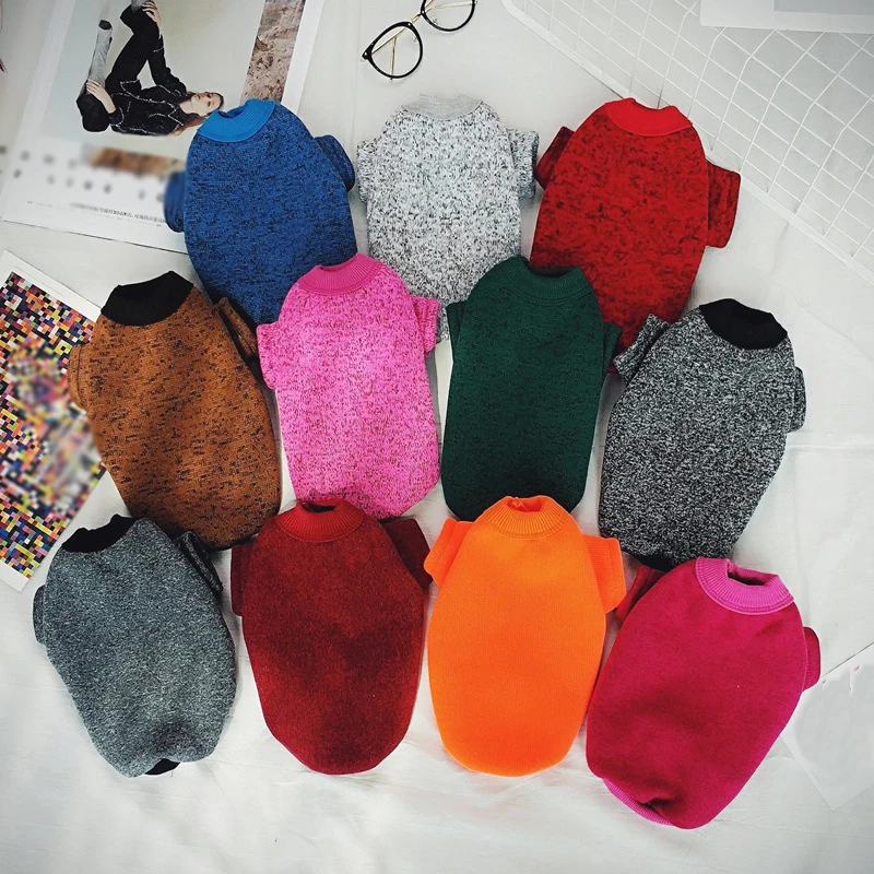 

1 PC Short Plush Pet Dog Coat Knitwear Warm Puppy Doggie Hoodies Sweater Jacket Clothes Outfit Outdoor Small Dogs Pet Supplies