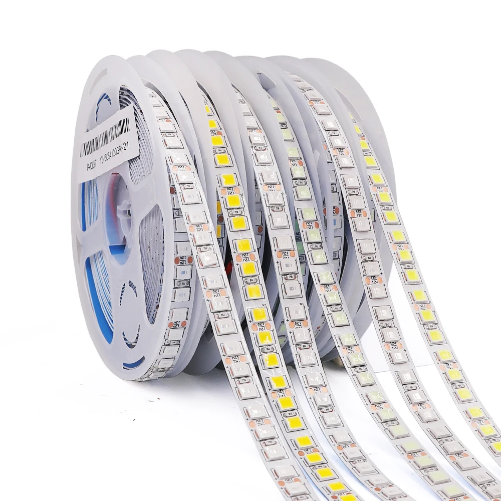 5M DC12V Светодиодная лента Лента SMD 5054 2835 5630 120Leds / m Водонепроницаемая светодиодная