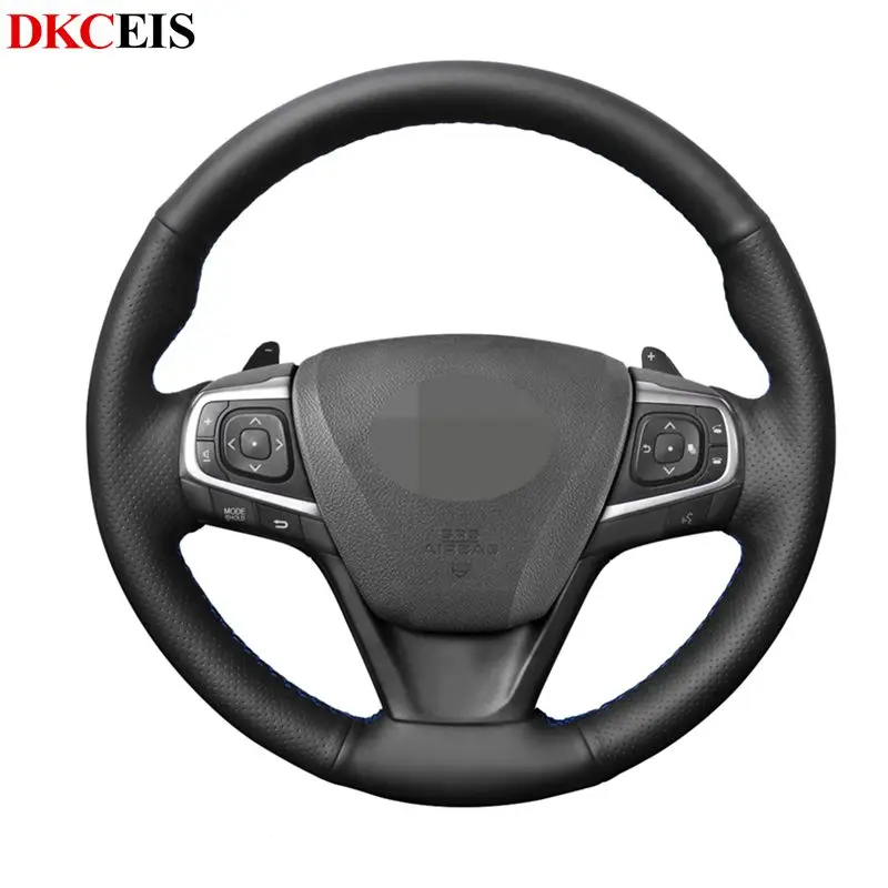 DIY ручной работы черный мягкий чехол рулевого колеса автомобиля из искусственной
