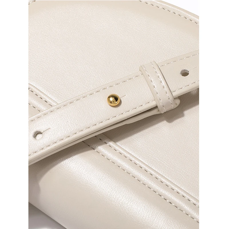 

[EAM] Women New Saddle Luxury Quality PU Leather Flap Personality All-match Crossbody Shoulder Bag Fashion Tide 2021 18A2674