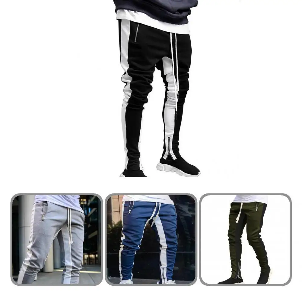 

Male Pants Contrast Colors Stylish Wear-resistant Leisure Spring Sweatpants