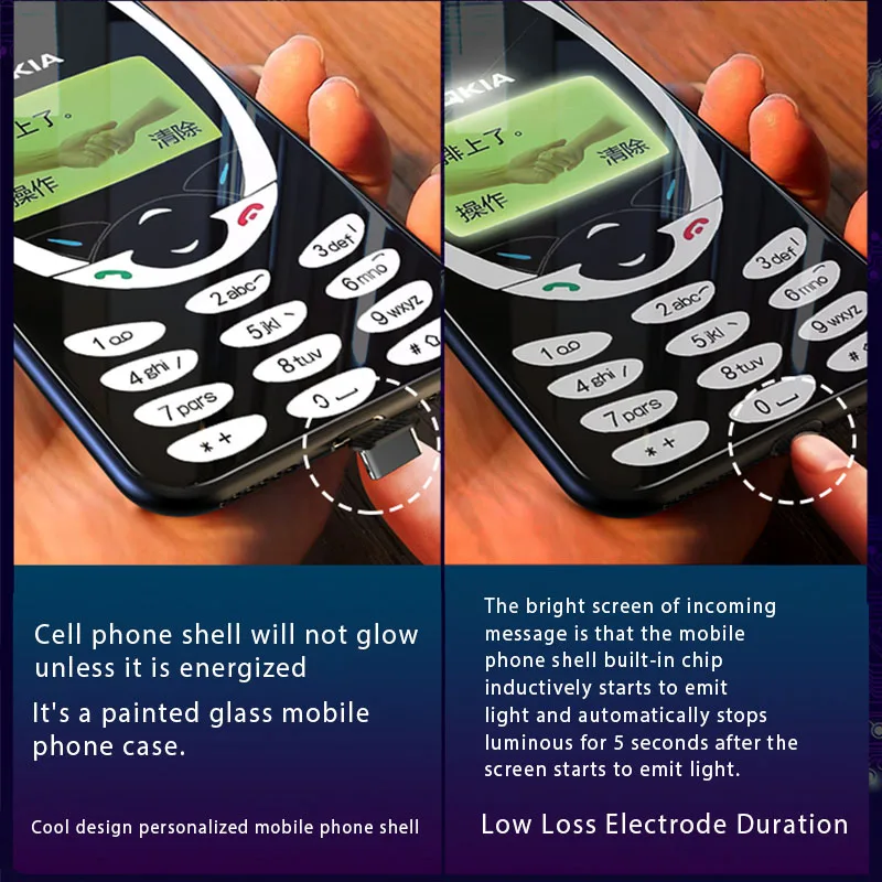 Умный светодиодный светящийся чехол для телефона iphone 7 8 s Чехол Mofi Nokia узор Apple plus