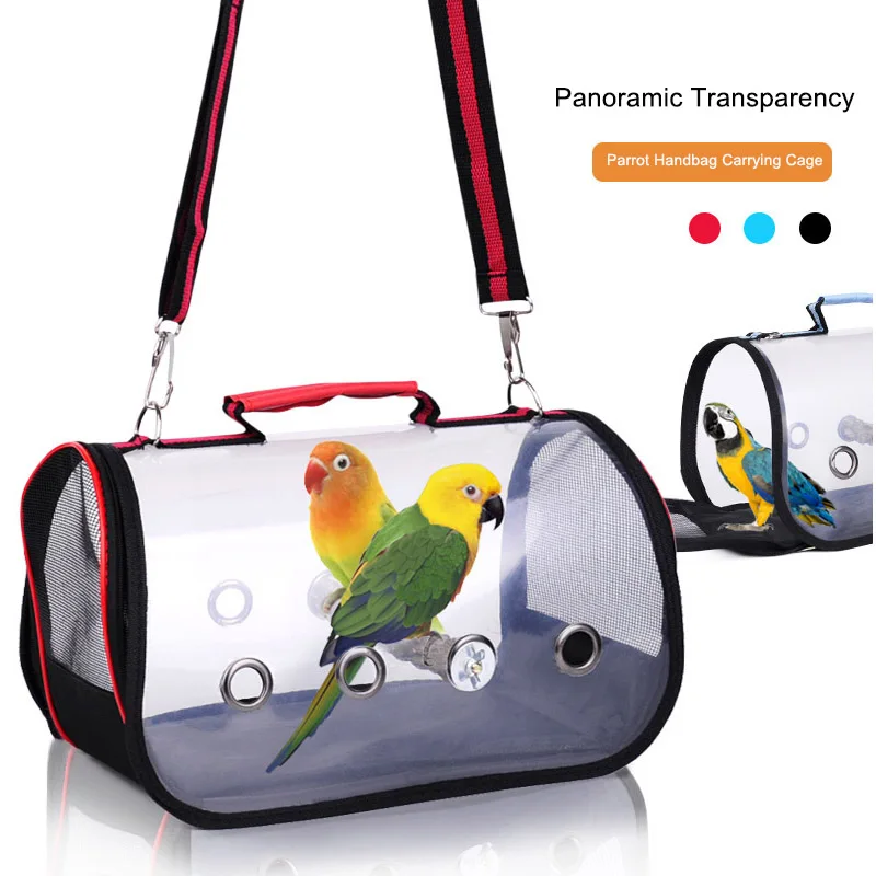 

Transparent Pet Parrot Handbag Carrying Cage Outdoor Travel Comfortable Foldrable Breathable Carrier Backbag