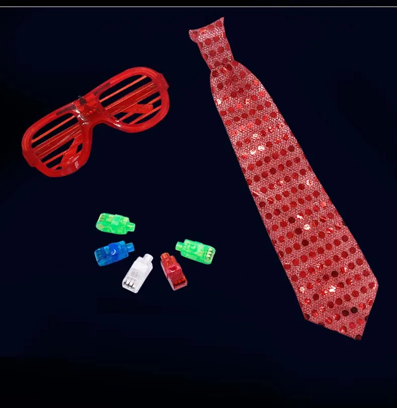 

Adult Kids Toy LED Glow Light Up Bar Glasses Tie Finger Blinking Party Cosplay Birthday Wedding Christmas Decoration