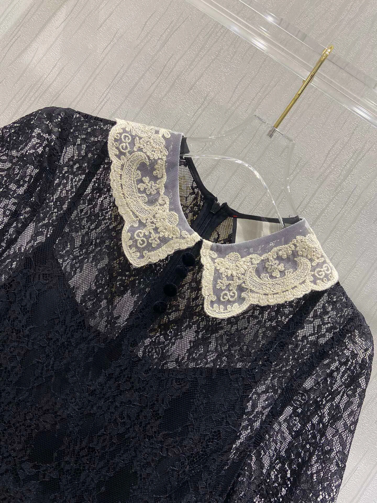 Роскошный дизайн 2021 Весенняя коллекция черное кружевное милое стильное платье с