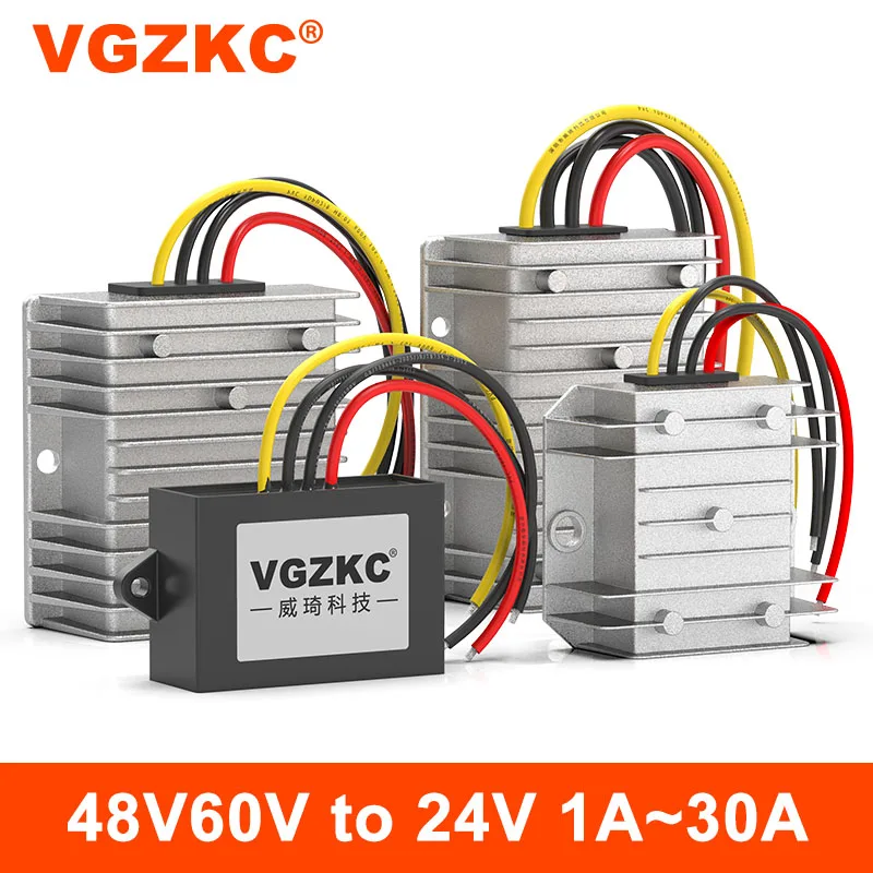 

VGZKC 48V60V to 24V 1A~30A DC power converter 30-72V to 24V automotive step-down module DC-DC transformer