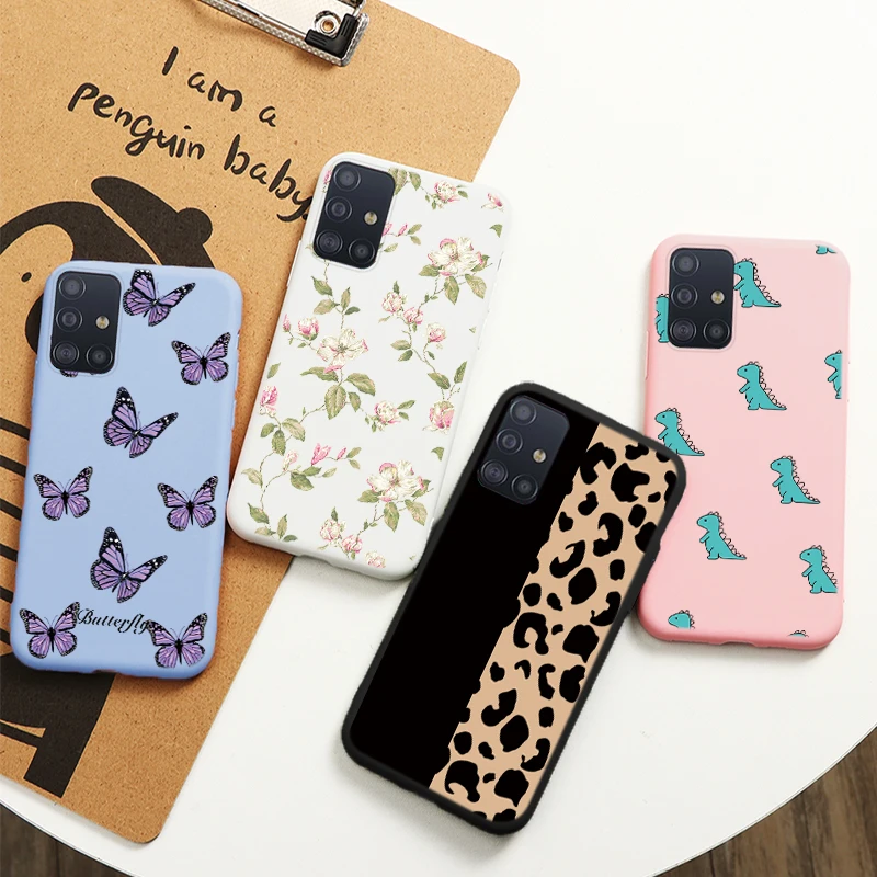 

Phone Case For Samsung Galaxy A51 4G Soft Silicone Cover Coque For Samsung A 51 a51 Leopard Dinosaur Protevtive Bumper Bags 6.5"