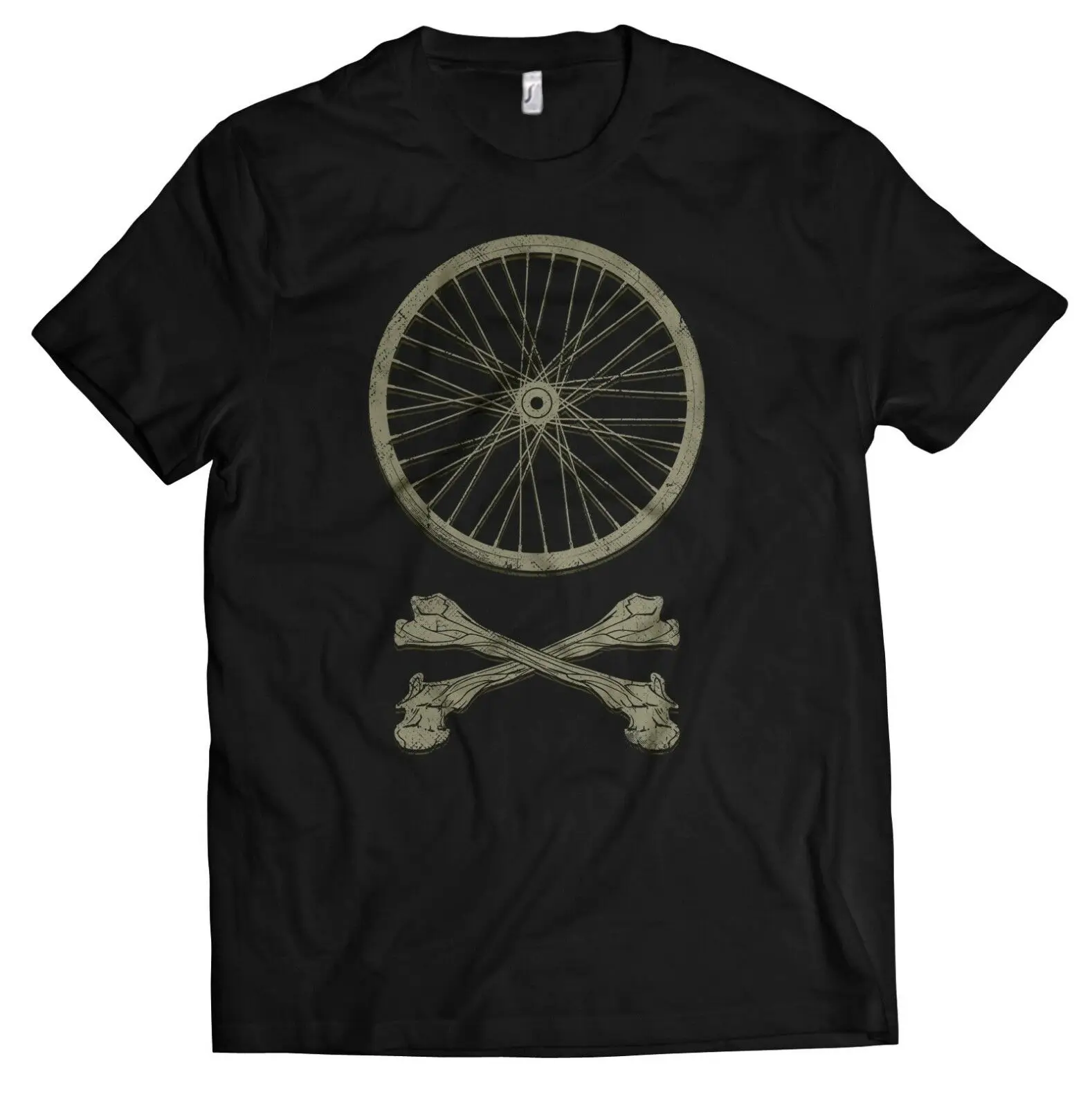 

Bicycle mens T-Shirt Circle Skull Cyclist enthusiasts Mountain