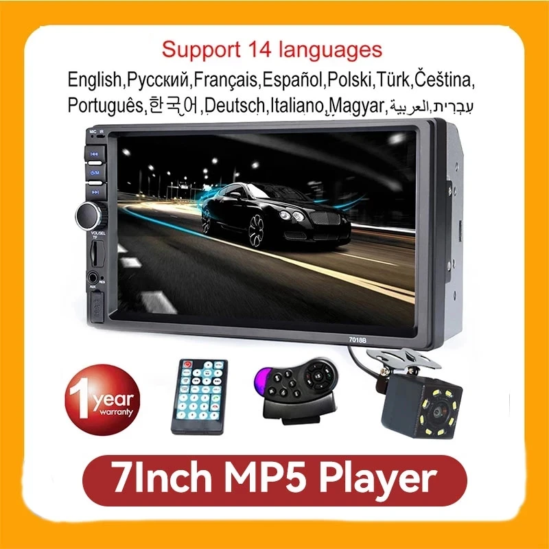 

7" 2 DIN Car Radio Player HD auto Rear View Camera Bluetooth FM MP3 MP4 MP5 Audio Auto Electronics autoradio Mulitmedia player