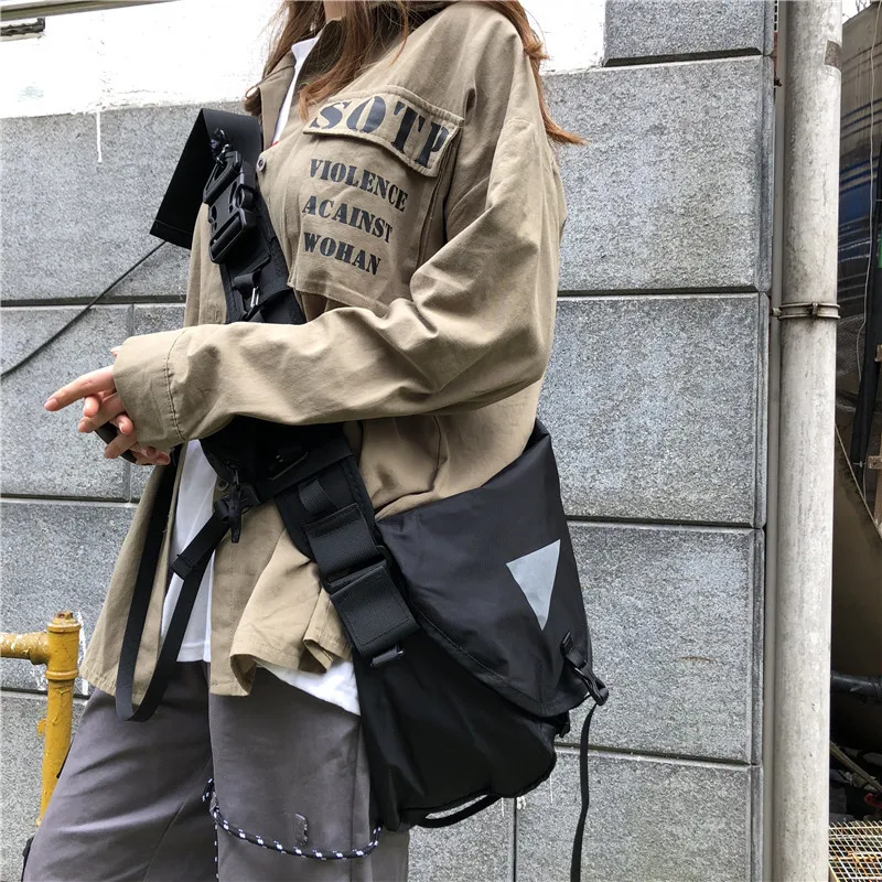 

Сумка кросс-боди Мужская для велоспорта, модная уличная школьная сумка в стиле хип-хоп, трендовая Повседневная Сумочка на плечо