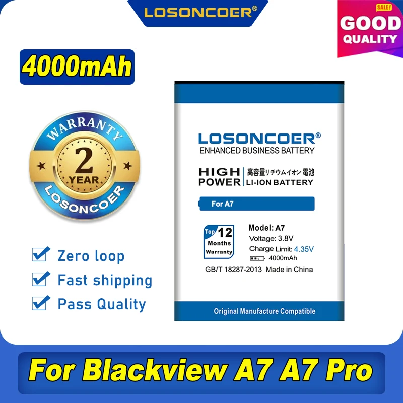 Аккумулятор LOSONCOER 100%-3100 мА ч для Blackview A8 MAX A30 A9 A10 A20 Pro A6 A5 Ultra A7 4900 оригинал |