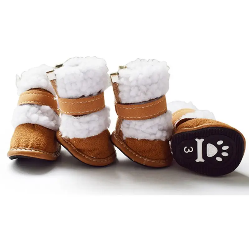 

Зимние сапоги для собак, хлопковая обувь для домашних животных, кошек, женская теплая обувь из овечьей шерсти, обувь для щенков