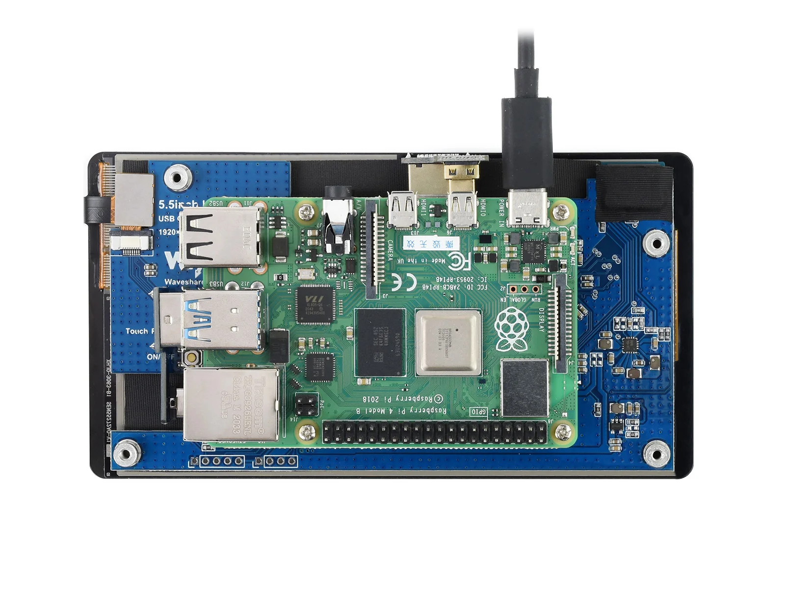 Verkaufen Waveshare 5,5 Zoll Kapazitiven Touch AMOLED Display Für Raspberry Pi HDMI-Kompatibel 1080 × 1920 Computer Monitor Für Windows 10