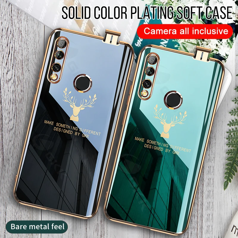 GKK Luxury Plating Pattern Soft Case For Huawei P Smart Z Y9 Prime 2019 Honor 9X Case With Fingerprint hole Anti-knock Tpu Cover