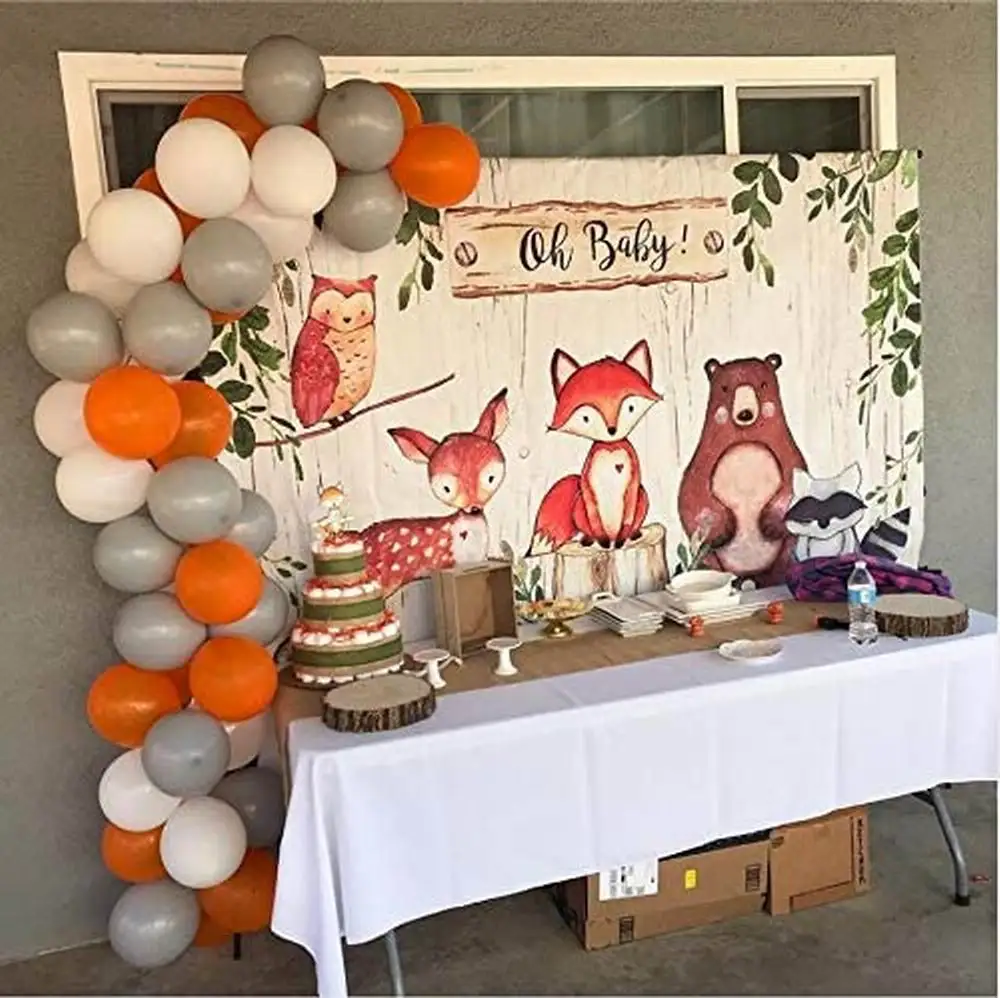 

Woodland Jungle Wild Animal Balloons for Kids Birthday Party Decorations Garland Arch Hedgehog Squirrel Fox Raccoon Foil Balloon