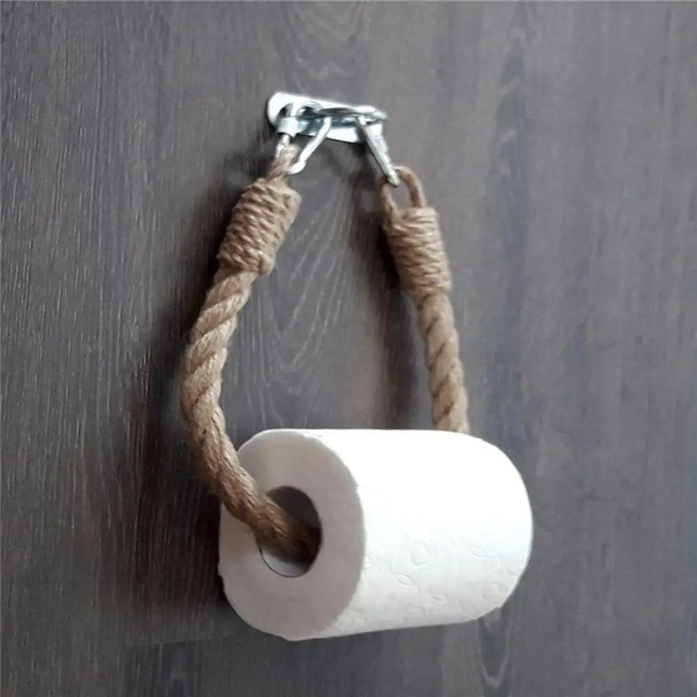 

Веревка из пеньковой веревки ручной работы ретро держатель для рулона туалетной бумаги креативная настенная подвеска 40 см