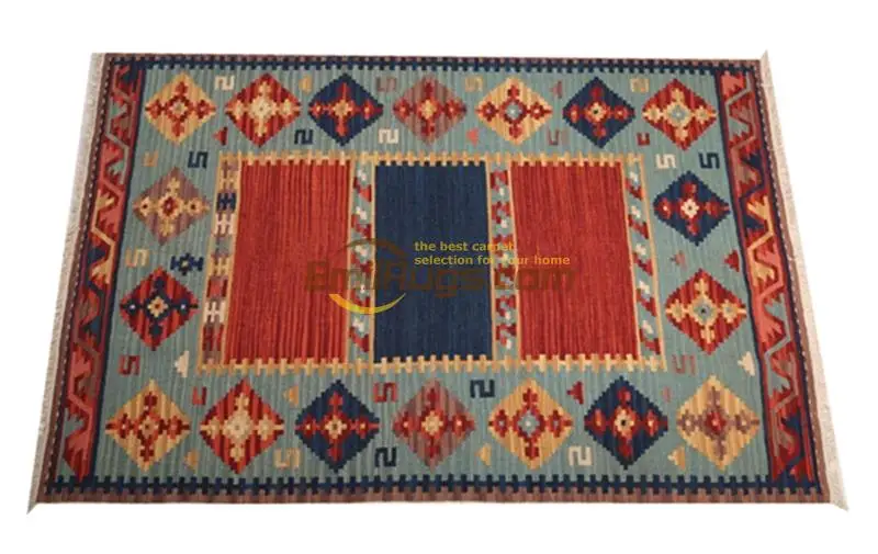 

kilim carpet wool Hand Woven Handmade Bedroom Geometric Bohemian Wool Knitting