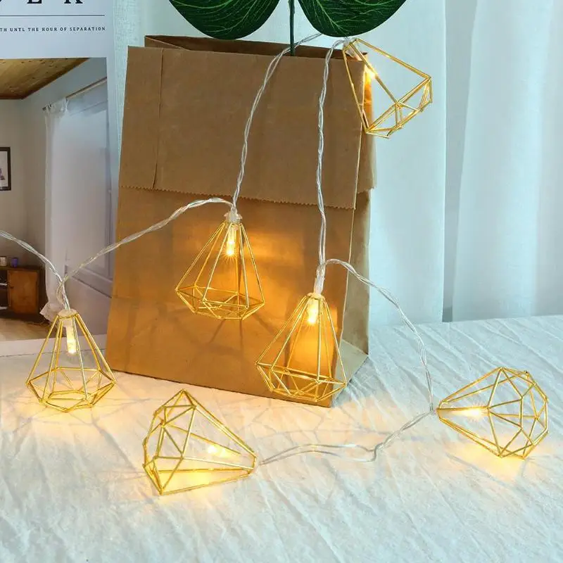 10 LED Copper Wire Battery Lights Energy Saving and Environmental Protection String Retro Iron Metal Wedding Home Decor | Лампы и