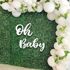 Надпись Oh Baby на Baby Shower, деревянные настенные наклейки, 1 первый день рождения, вечеринка Baby Shower, украшения для вечеринки мальчика и девочки, декор для вечеринки