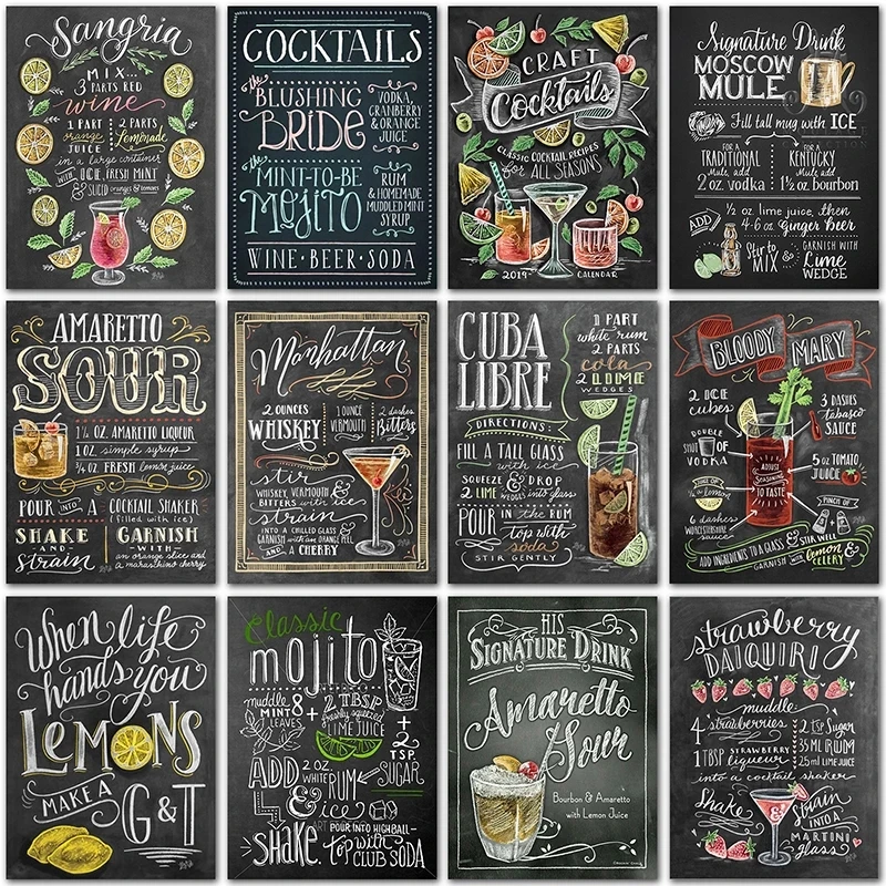 5D алмазная живопись Декор доска текст напиток меню полная квадратная Алмазная