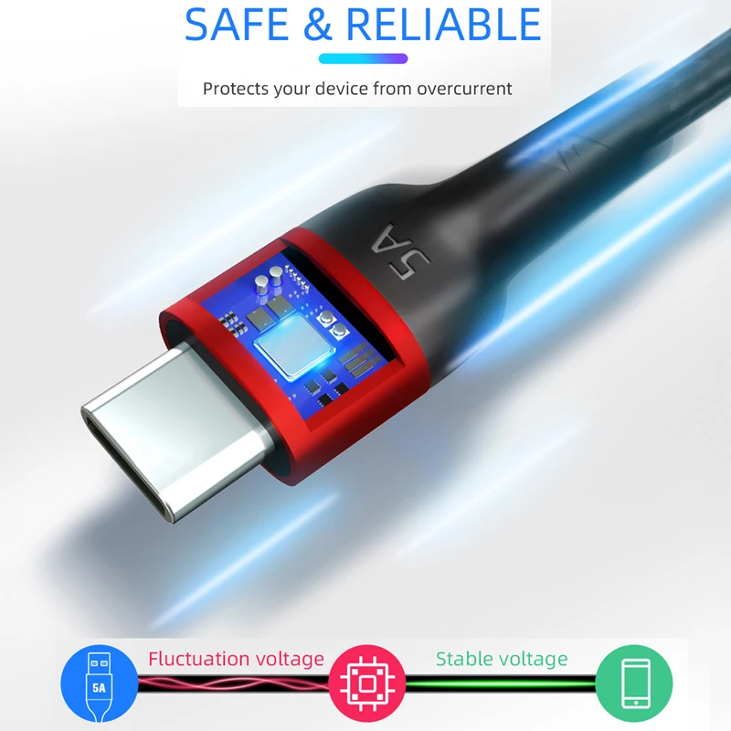 Сверхбыстрый USB-кабель для Huawei P30 P20 Lite Xiaomi Mi 9 8 5 А быстрая зарядка 3 0 USB Type-C зарядный