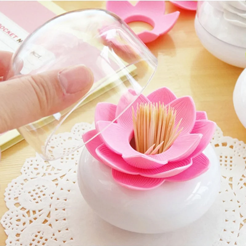 Горячая lotus хлопковая коробка для хранения зубочисток чехол цветок ватный тампон