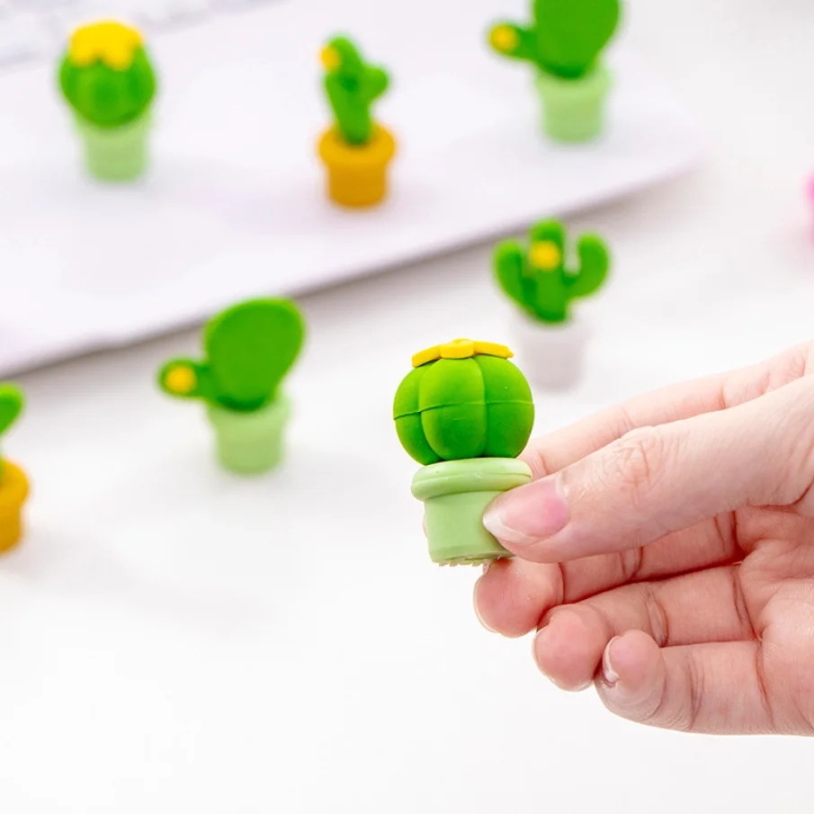 5 шт. милый кактус серии ластик набор Kawaii резиновые ластики для начальной школы