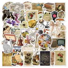10/30/50pcs Cartoon Retro Vsco Stickers Aesthetic Ins Decals DIY Laptop Luggage Skateboard Phone Suitcase Guitar Car Sticker Toy