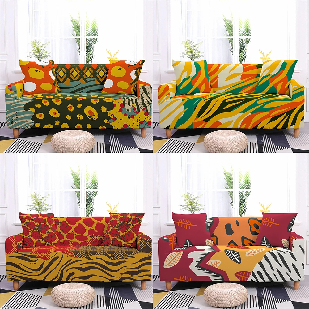 

Abstrct Sofa Cover Living Room Marble Sectional Corner Sofa Armchair L Shape Elastic Stretch Colorful Couch Cover 1/2/3/4 Seater