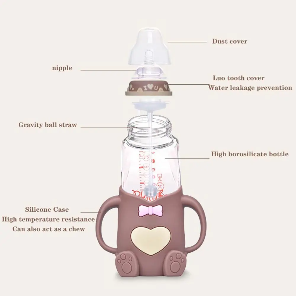 Детская силиконовая бутылочка для кормления молоком 240 мл безопасный не содержит