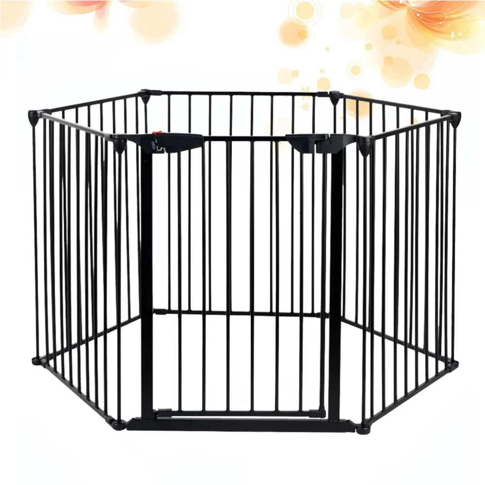 

1 Set/6pcs Practical Fireplace Fence Fireplace Safety Fence Useful Protective Fence for Home Indoor Inside (Black)