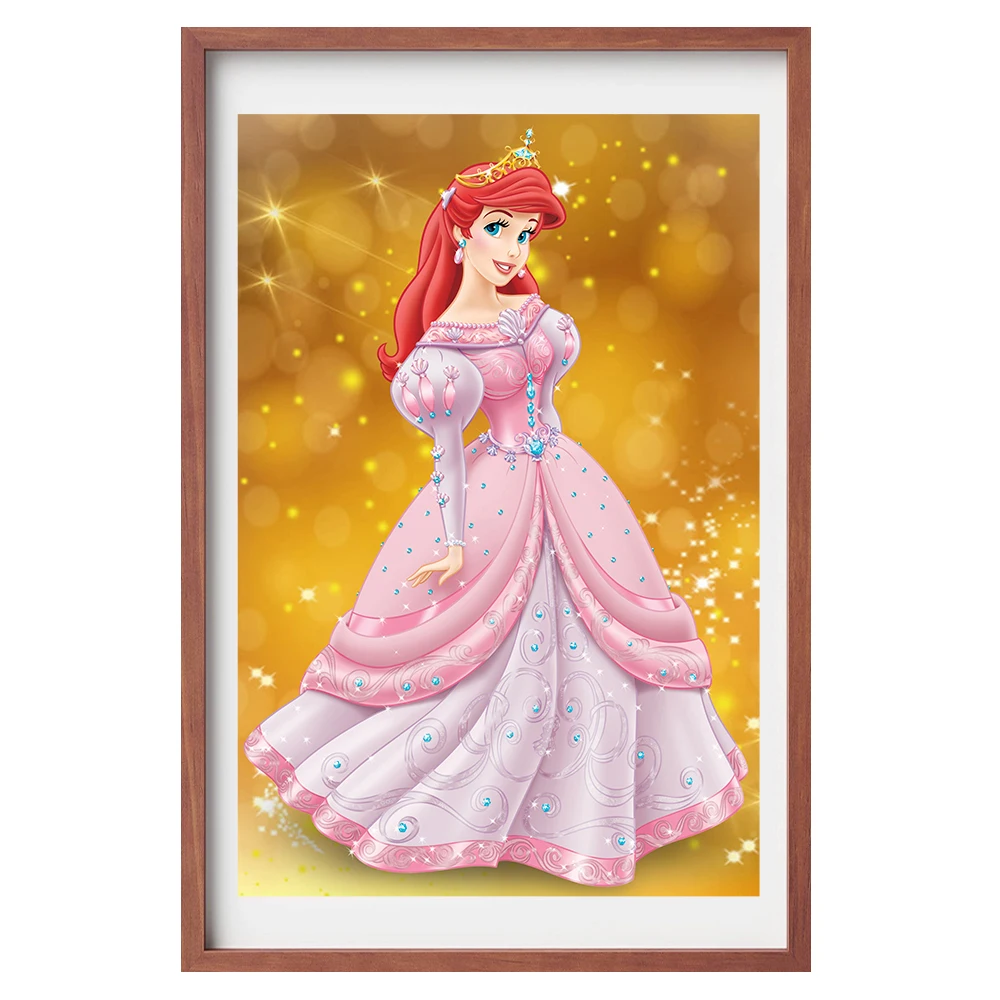 

Disney Princess Diamond Painting 5D DIY Cartoon Mermaid Mosaic Diamond Embroidery Hobby Round Drill Home Mural Decor