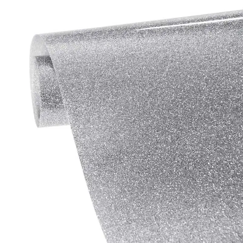 Термонаклейка для футболок блестящие Серебристые виниловые листы с блестками