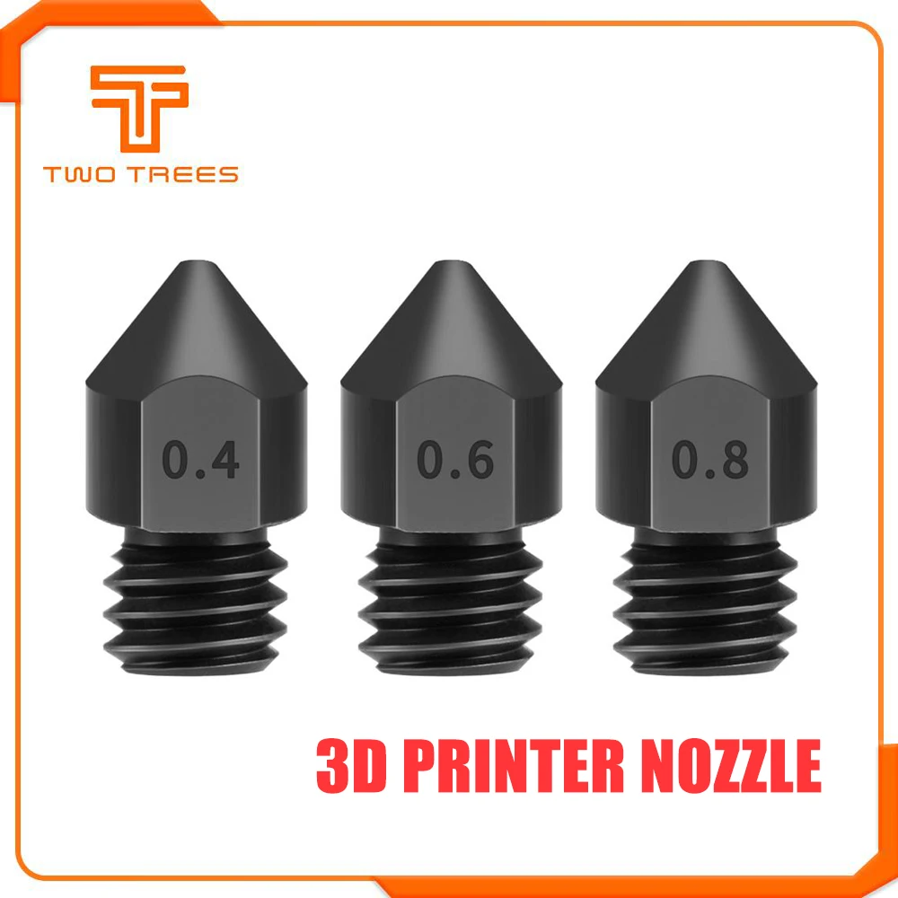 5 шт./лот 3D-принтеры запчасти принтера Reprap MK8 закаленная сталь насадка 1,75 мм 0,4/0,6/0,8 мм для MK8 Эндер 3 CR10 CR10S hotend комплект