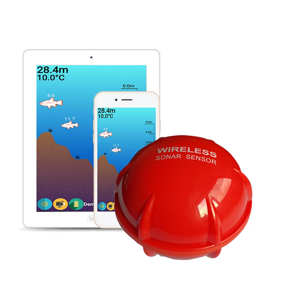 30m Wireless Sonar Sensor Replacement Portable Fish Finder Underwater Depth Locator Echo Sounder for iOS/Android | Спорт и