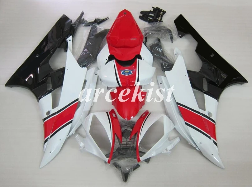 

Новый набор обтекателей для мотоциклов ABS под давлением, подходит для YAMAHA YZF-R6 2006 2007 R6 06 07, красный, белый