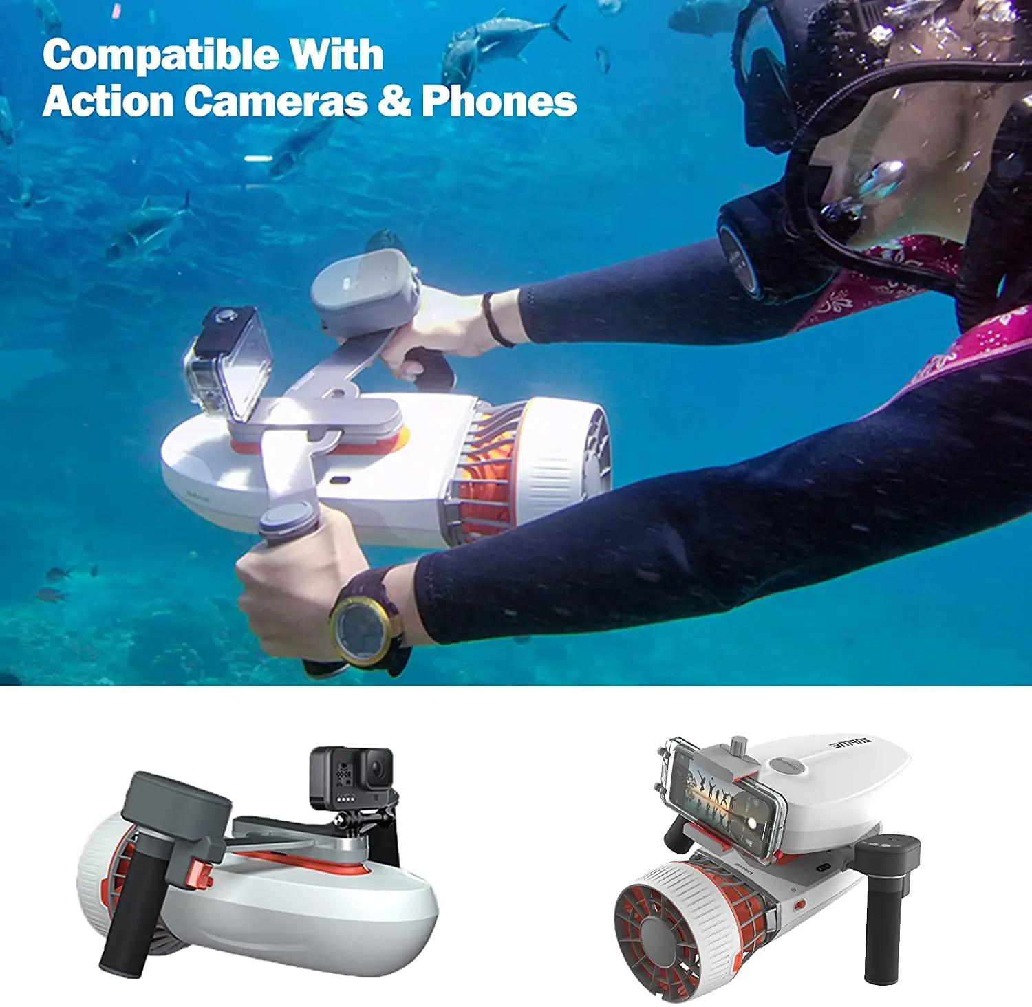 Подводный скутер Sublue Tini двойной мотор водный Экшн-камера подводное плавание