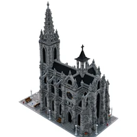 21755pcs moc city street scene classic cathedral church architecture building blocks modular construction model toys kids gifts