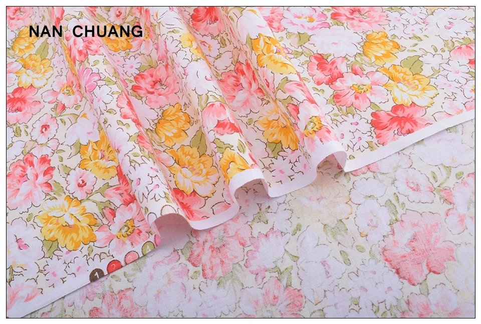 Nanchuang 8 шт./лот цветы саржевая хлопчатобумажная ткань Лоскутная Ткань для рукоделия Швейные материалы для детей 20x25 см