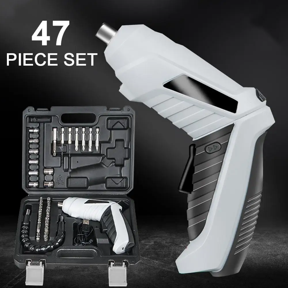 

47pcs USB Portable Mini Electric Screwdriver 3.6v Wireless Rechargeable Screwdriver Set