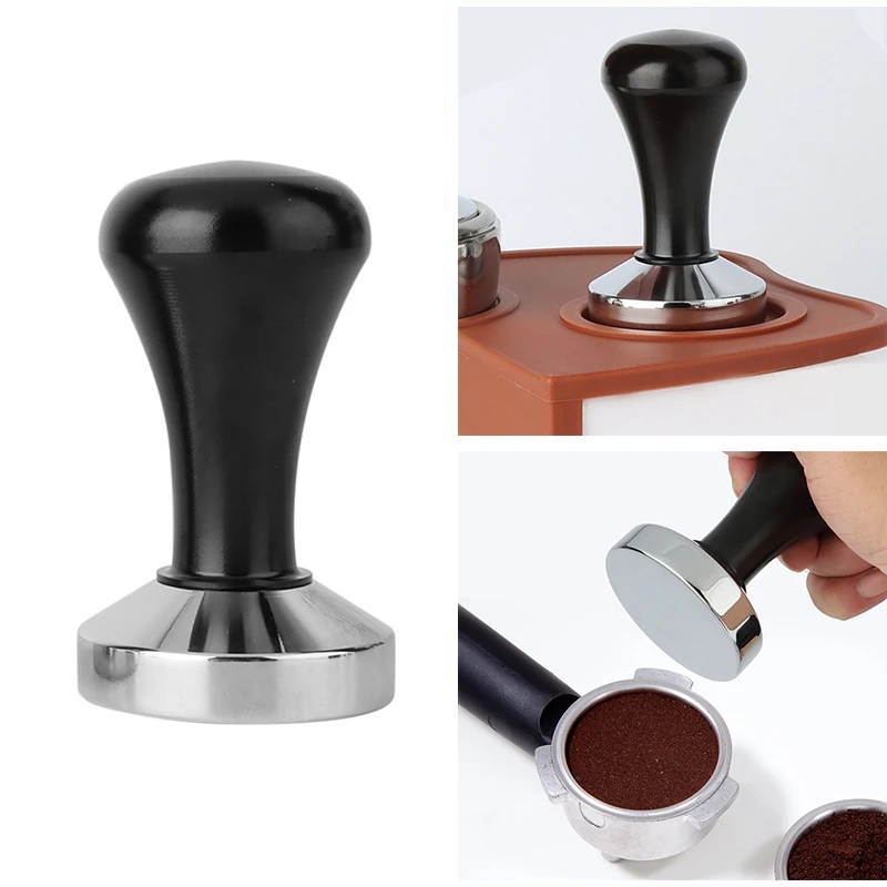 

Coffee Tamper Barista Calibrated Espresso Coffee Powder Bean Press Hammer Base with Wooden Handle
