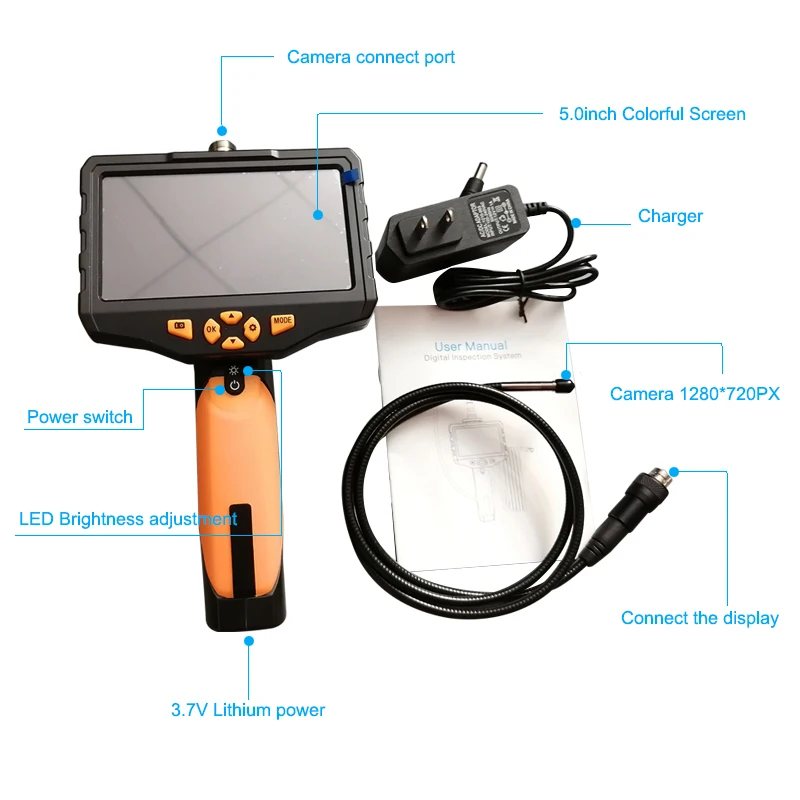 C&aacute;mara de inspecci&oacute;n con Monitor, endoscopio, pantalla Digital de v&iacute;deo para grabaci&oacute;n de termitas, caja de herramientas de Control de plagas-1