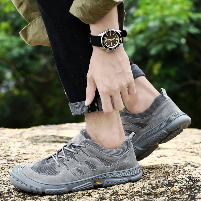 

Lightweight Breathable Men Shoes Flats Outdoor Quality Lace-Up Casual Shoes Men Anti-skidding Walking Shoes Zapatos Hombre