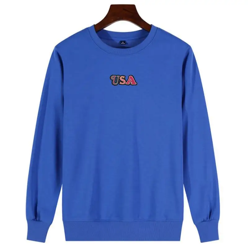 Мужская однотонная кофта с длинным рукавом Повседневная хлопковая большого