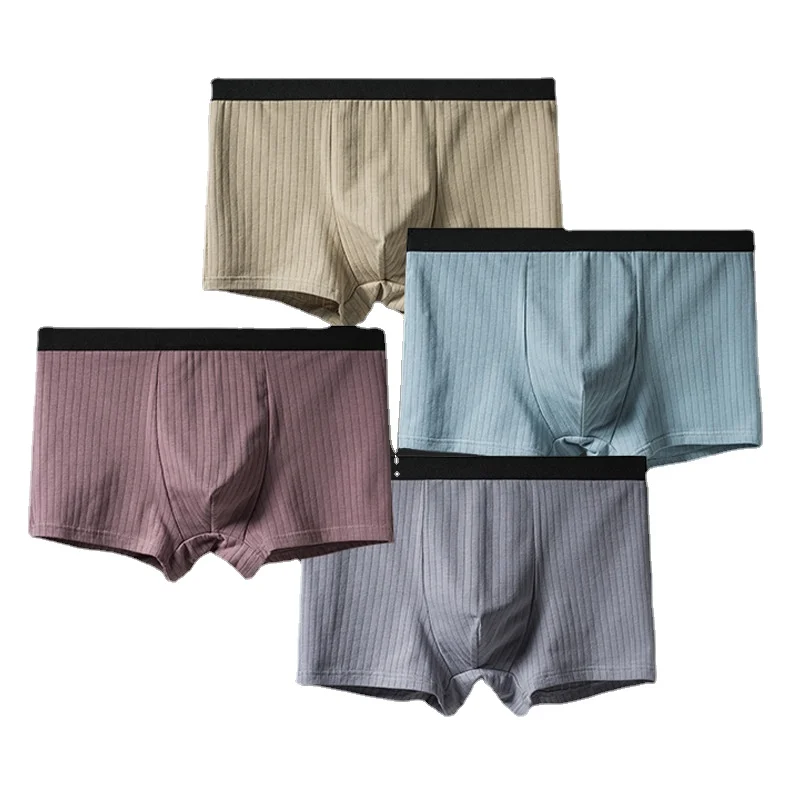 

2022 Mens Underwear Pure Cotton Boxers For Male Middle Waisted Seamless Boxershorts Patchwork Breathable Briefs New Arrival