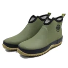 Мужские резиновые ботинки без шнуровки, водонепроницаемые уличные повседневные ботильоны для рыбалки, обувь для дождя для студентов, ботинки на платформе