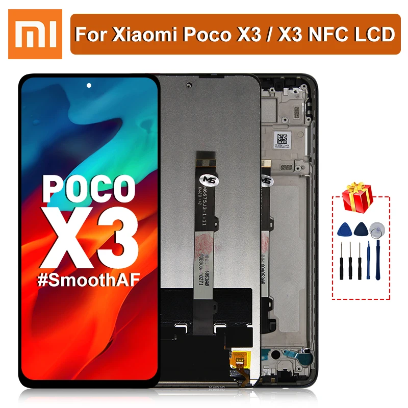 

6,67 "Оригинальный ЖК-дисплей для Xiaomi POCO X3, дигитайзер сенсорного экрана для POCO X3 NFC, запасные части для ЖК-дисплея M2007J20CG, дисплей