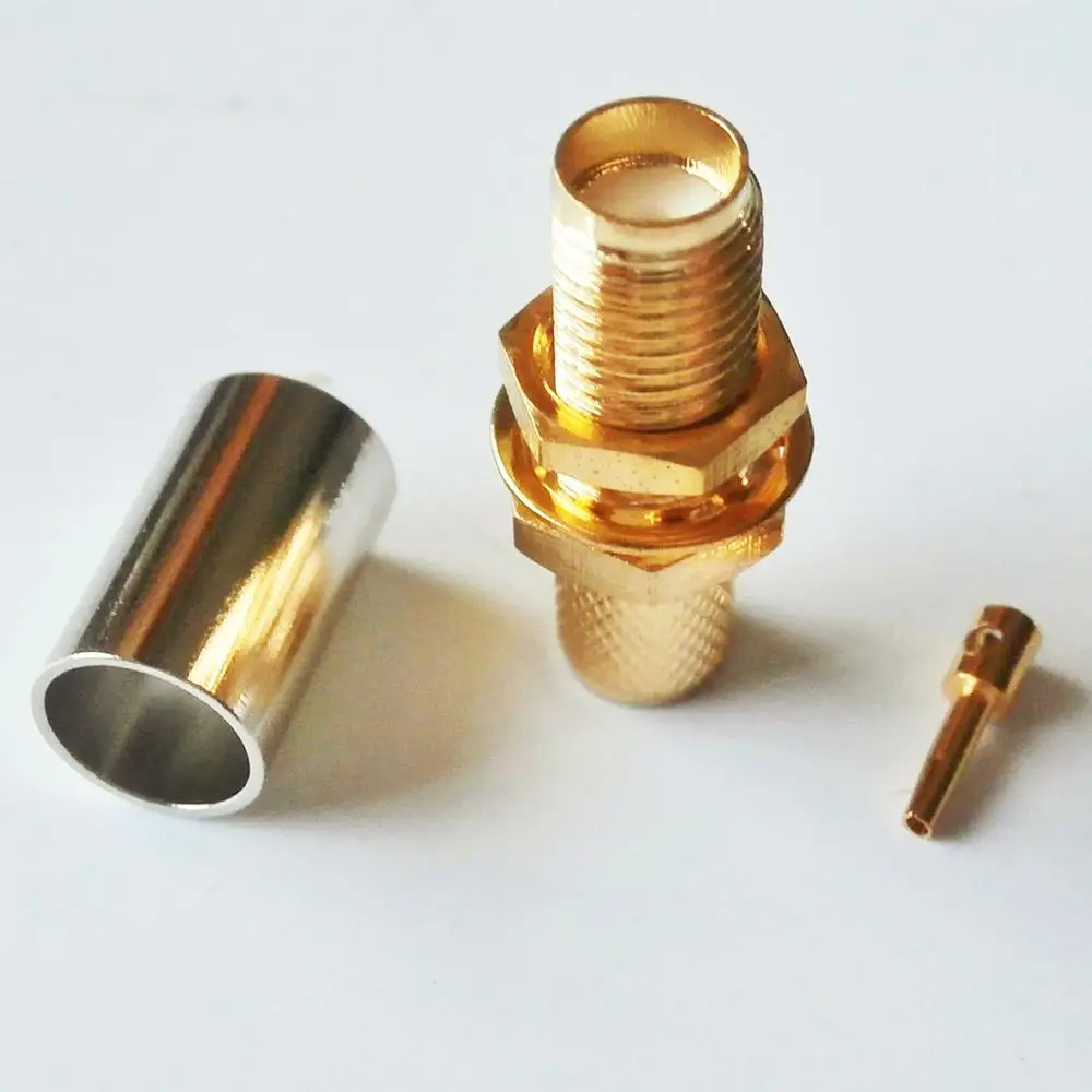 1 шт. высококачественный RF разъем SMA Гнездовой обжимной для RG8X RG-8X RG59 LMR240 кабель с